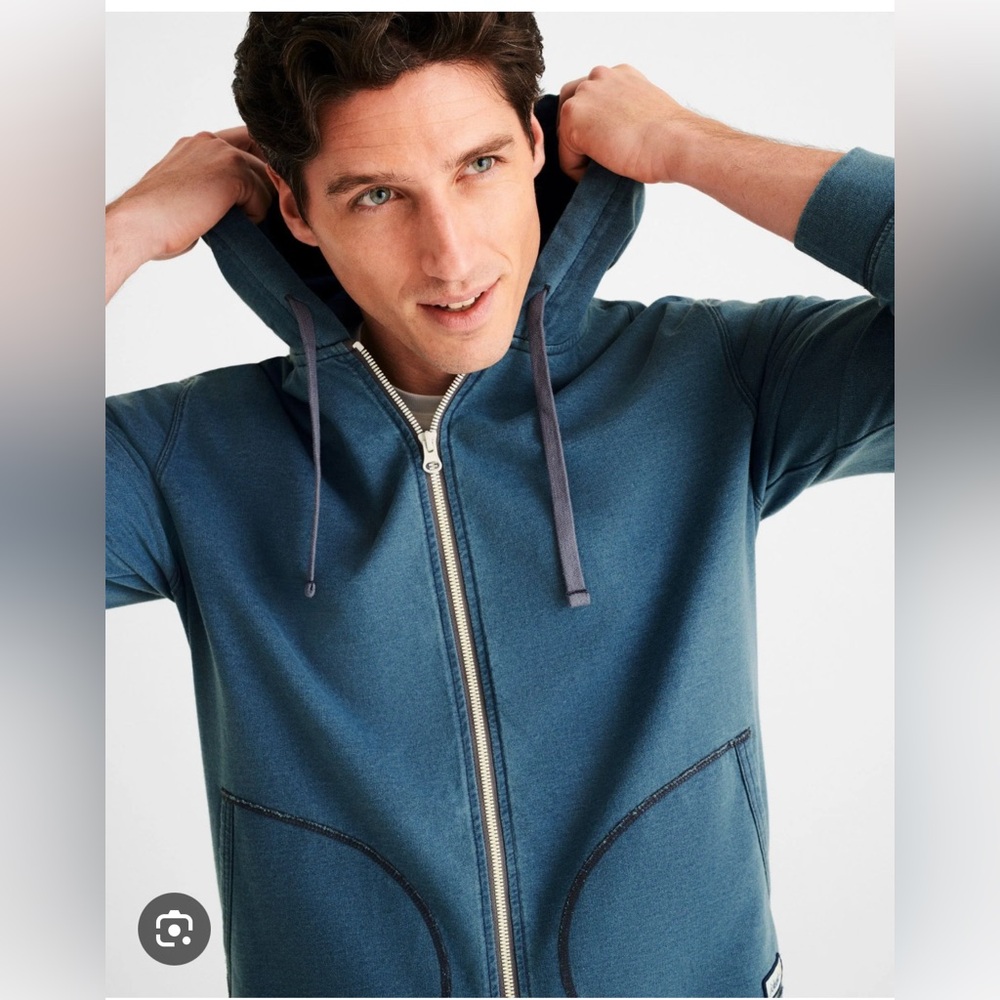 Johnnie-O Men's Blue Hoodie Sweatshirt Zip Up